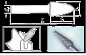 Проминструмент L 20х31,5х8х100 ВК8 Борфреза конические с закругленным концом