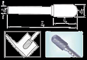 Проминструмент Борфреза С 20х31,5х10х100 ВК8 сфероцилиндрические для обробки алюмінію