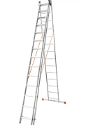 Лестница алюминиевая 3-х секционная BLUETOOLS (3х14 ступеней) (160-9714)