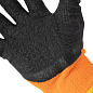 Рукавичка помаранчева в'язана акрилова утеплена, покрита чорним зморшкуватим латексом 10 " INTERTOOL SP-0116