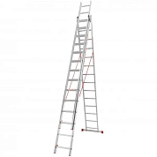 Лестница алюминиевая 3-х секционная Квітка PRO (3х12 ступеней) (110-9025)