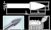 Проминструмент F 16х25х8х90 ВК8 Борфреза для обробки алюмінію сфероеліпсовидна