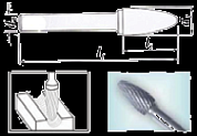 Проминструмент F 22х31,5х10х100 ВК8 Борфреза для обробки алюмінію сфероконические