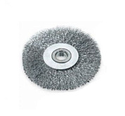 Щетка дисковая Lessmann для чистки ленточных пил стальная латунная гофрированная проволока 80х18-20х6 мм